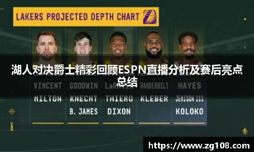 湖人对决爵士精彩回顾ESPN直播分析及赛后亮点总结